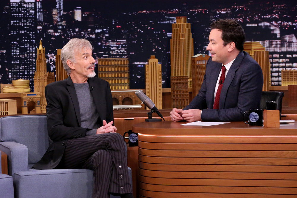 THE TONIGHT SHOW STARRING JIMMY FALLON -- Episode 0570 -- Pictured: (l-r) Actor Billy Bob Thornton during an interview with host Jimmy Fallon on November 14, 2016 -- (Photo by: Andrew Lipovsky/NBC)