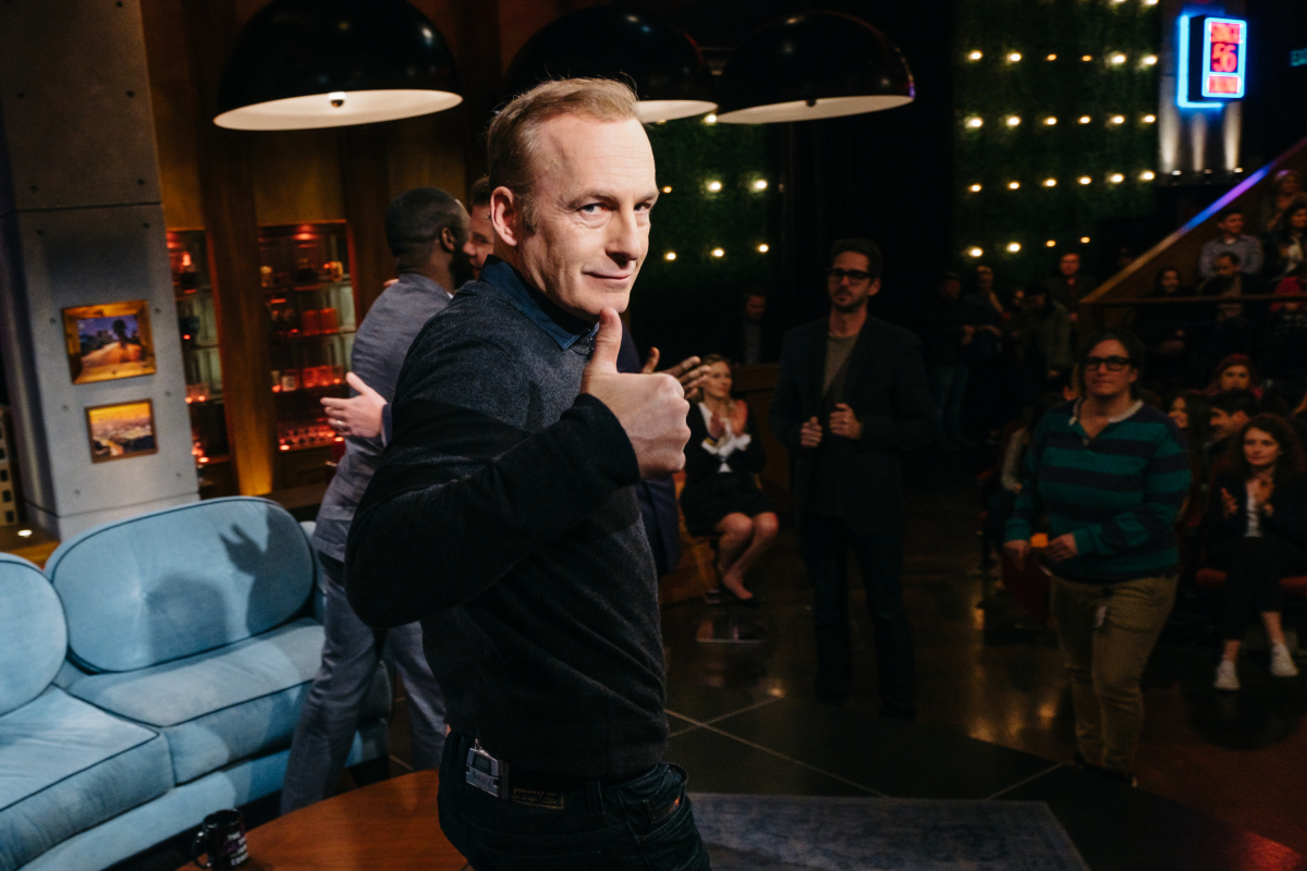 Bob Odenkirk and David Oyelowo chat with James Corden during "The Late Late Show with James Corden," Wednesday, February 22, 2017 (12:35 PM-1:37 AM ET/PT) On The CBS Television Network. Photo: Terence Patrick/CBS ©2017 CBS Broadcasting, Inc. All Rights Reserved