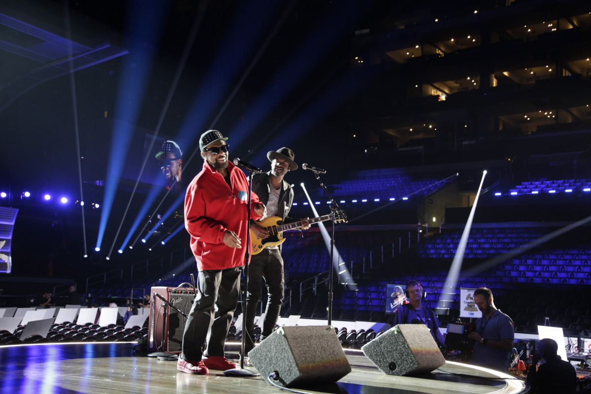 William Bell and Gary Clark Jr. perform during rehearsals for THE 59TH ANNUAL GRAMMY AWARDS®, scheduled to broadcast live from the STAPLES Center in Los Angeles, Sunday, Feb. 12 (8:00-11:30 PM, live ET/5:00-8:30 PM, live PT; 6:00-9:30 PM, live MT) on the CBS Television Network. Photo: Francis Specker/CBS ©2017 CBS Broadcasting, Inc. All Rights Reserved