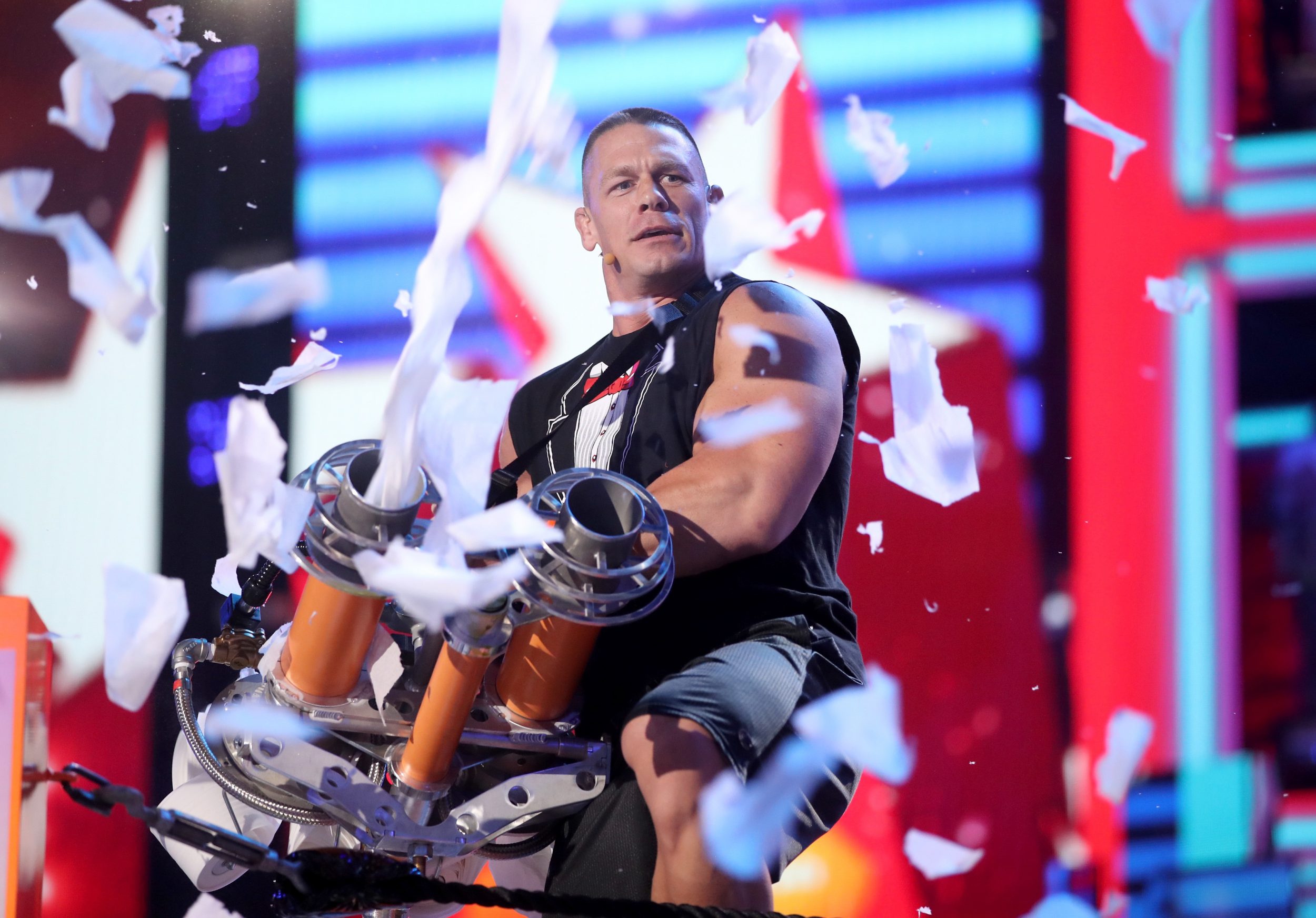 LOS ANGELES, CA - MARCH 11:  Host John Cena appears onstage at Nickelodeon's 2017 Kids' Choice Awards at USC Galen Center on March 11, 2017 in Los Angeles, California.  (Photo by Chris Polk/KCA2017/Getty Images for Nickelodeon)