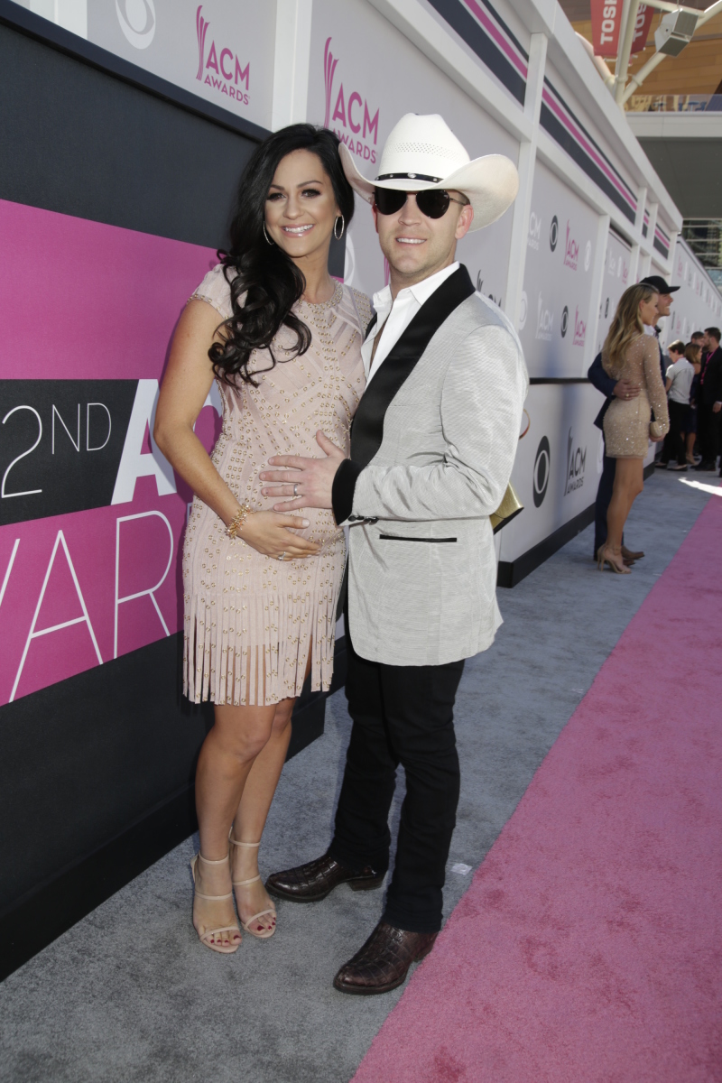 Justin Moore and Kate Moore on the red carpet at THE 52ND ACADEMY OF COUNTRY MUSIC AWARDS®, broadcast LIVE from T-Mobile Arena in Las Vegas Sunday, April 2 (live 8:00-11:00 PM, ET/delayed PT) on the CBS Television Network. Photo: Francis Specker/CBS ©2017 CBS Broadcasting, Inc. All Rights Reserved