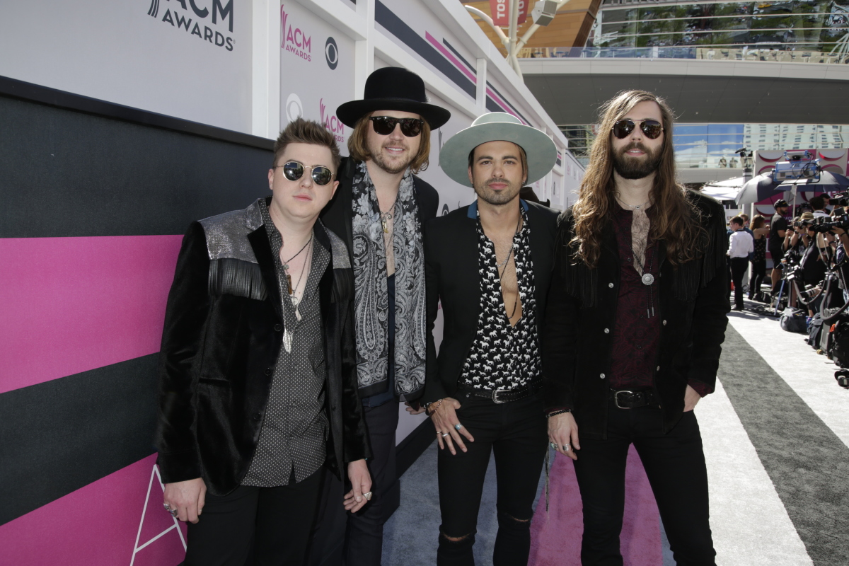 Midland on the red carpet at THE 52ND ACADEMY OF COUNTRY MUSIC AWARDS®, broadcast LIVE from T-Mobile Arena in Las Vegas Sunday, April 2 (live 8:00-11:00 PM, ET/delayed PT) on the CBS Television Network. Photo: Francis Specker/CBS ©2017 CBS Broadcasting, Inc. All Rights Reserved